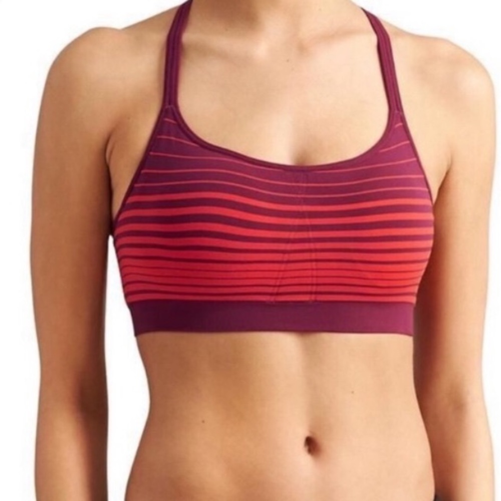 Athleta Up-Tempo Energy stripe seamless sports bra